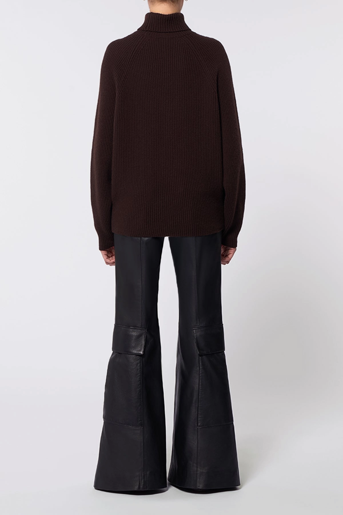 Wigman Knit Turtleneck Sweater in Chocolate Cashmere Modern Casual Look