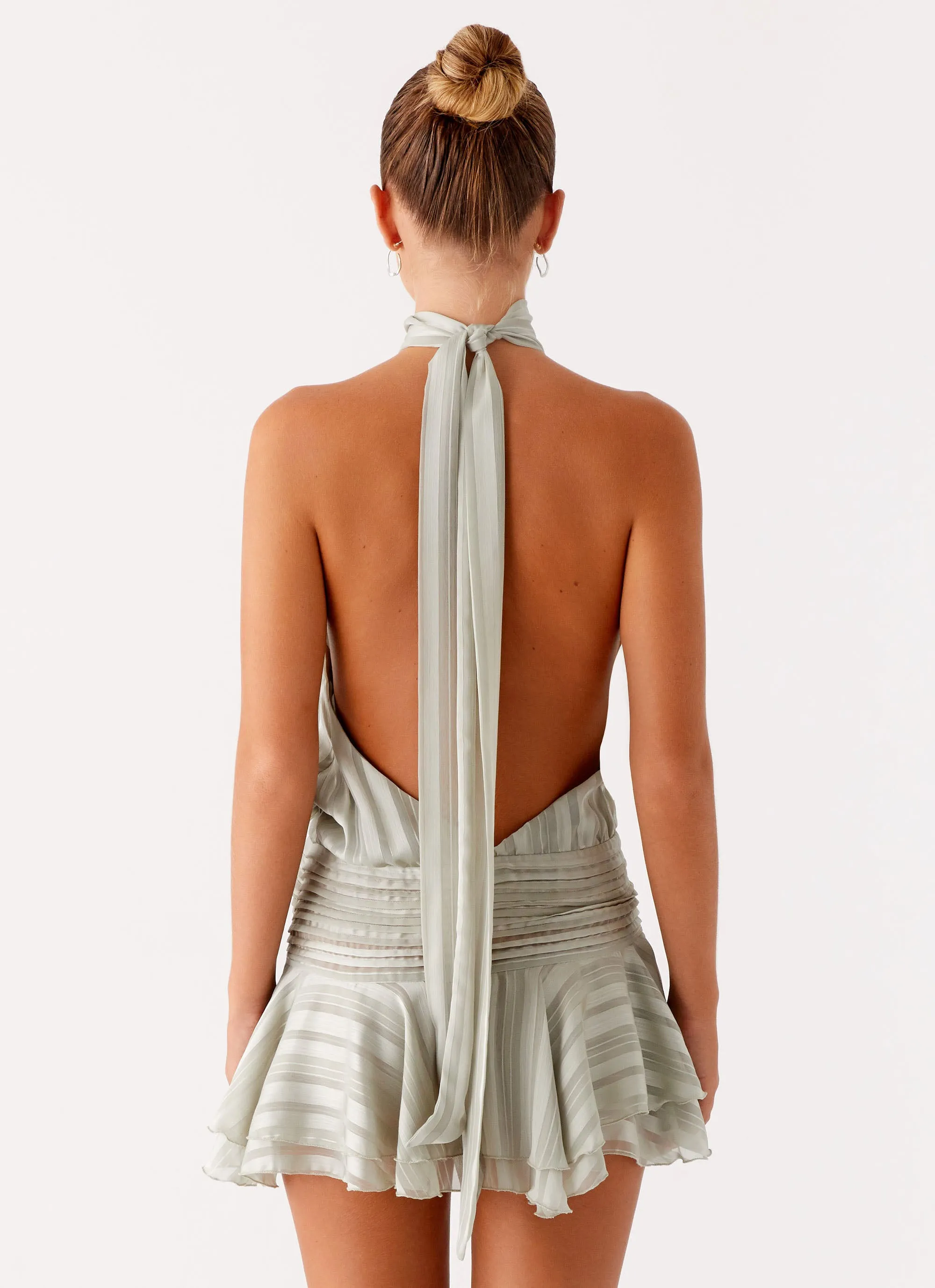 Willow Chiffon Mini Dress - Green Simplistic Mood Chic Motion