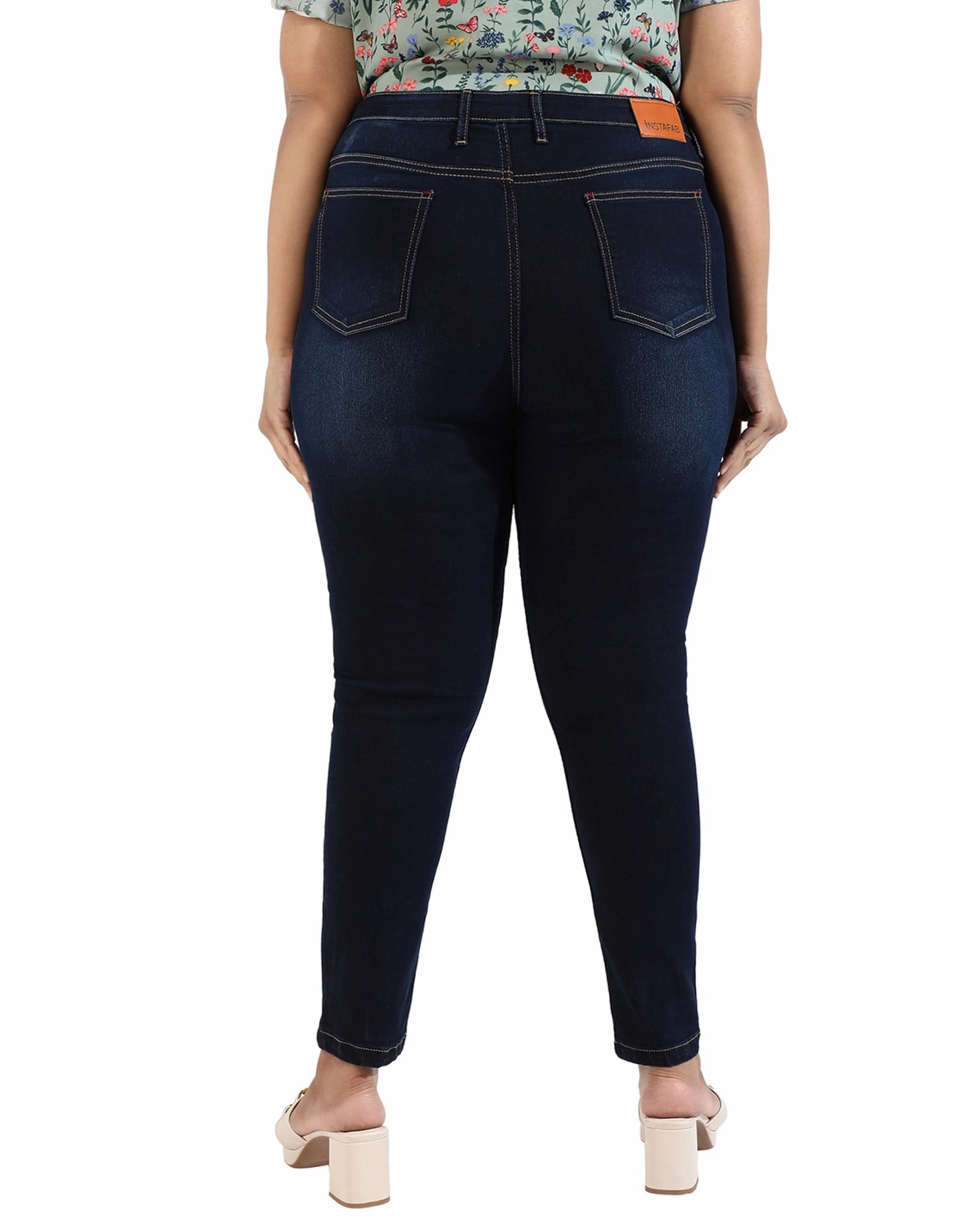 Classic Appeal Elegant Travel Outfit Minimalist Style Women Dark Blue Skinny Fit Denim Jeans | Navy