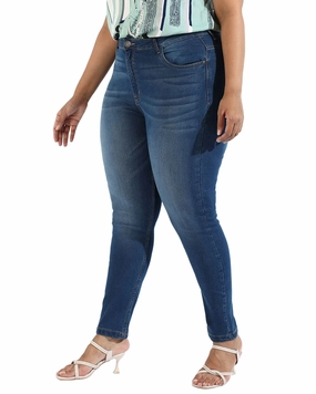 Move With Ease Stay Stylish Women Mid Wash Skinny Fit Denim Jeans | Navy