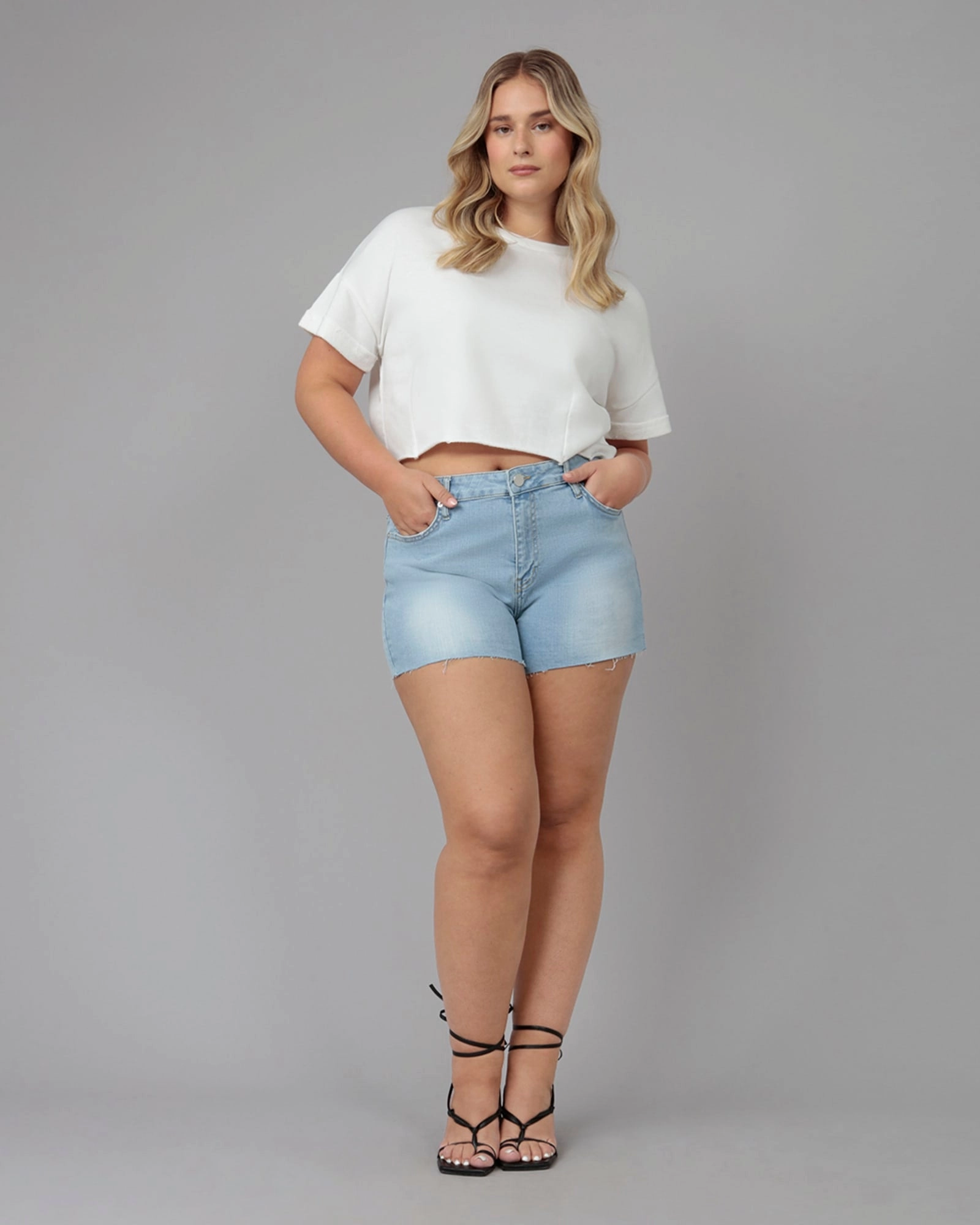 Active Touch Neutral Vibrant Chill Outfit Women's LIANA-BL High Rise Shorts | Bleach