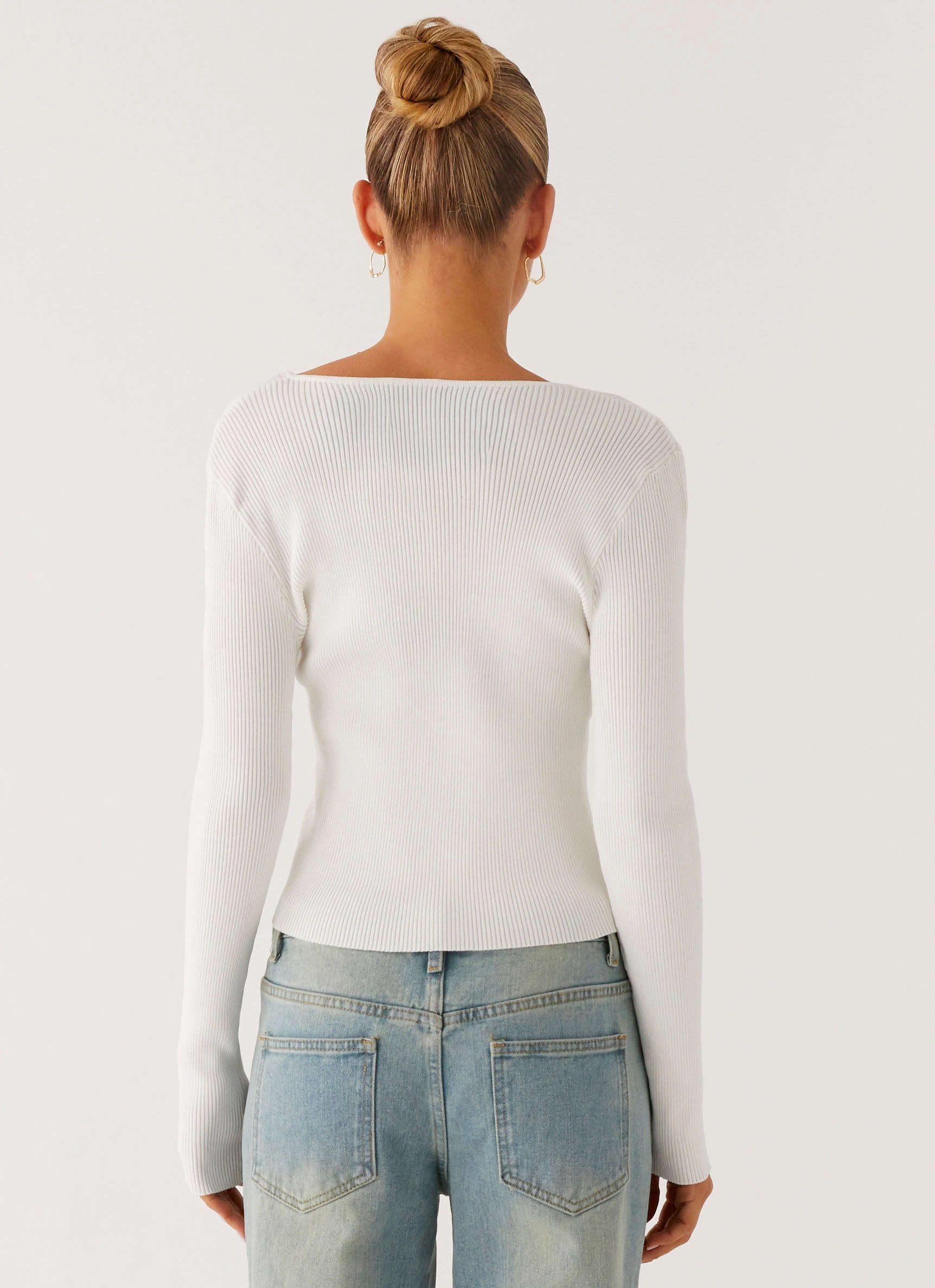 Wonderwall Lace Up Long Sleeve Top - White Wide Application Prize