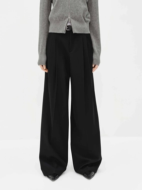 Chic Comfort Wool Blend Belted Pants