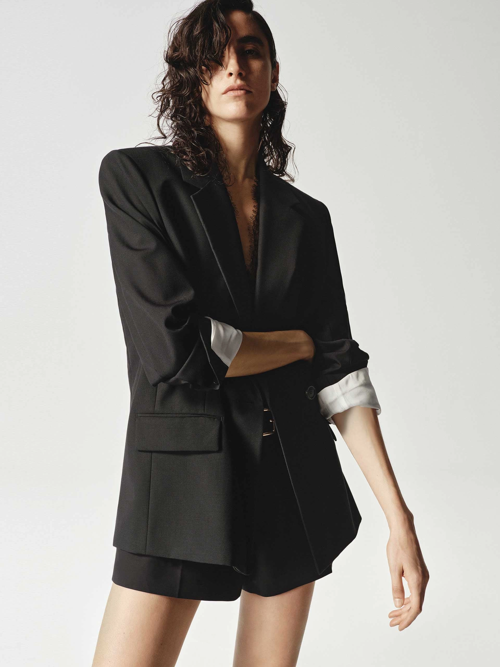 Heat Reflective Lining Wool Blend Long Blazer