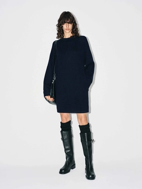 Relaxed-fit maxi dress Stretchable Wool Blend Mini Dress