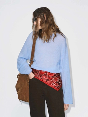 FastDrying Textured Weave MoistureWicking Technology Wool Blend Relaxed Sweater