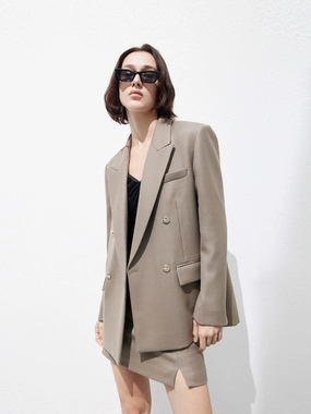 Soft Lined Interior BreathableFabric Wool blend Structured Blazer