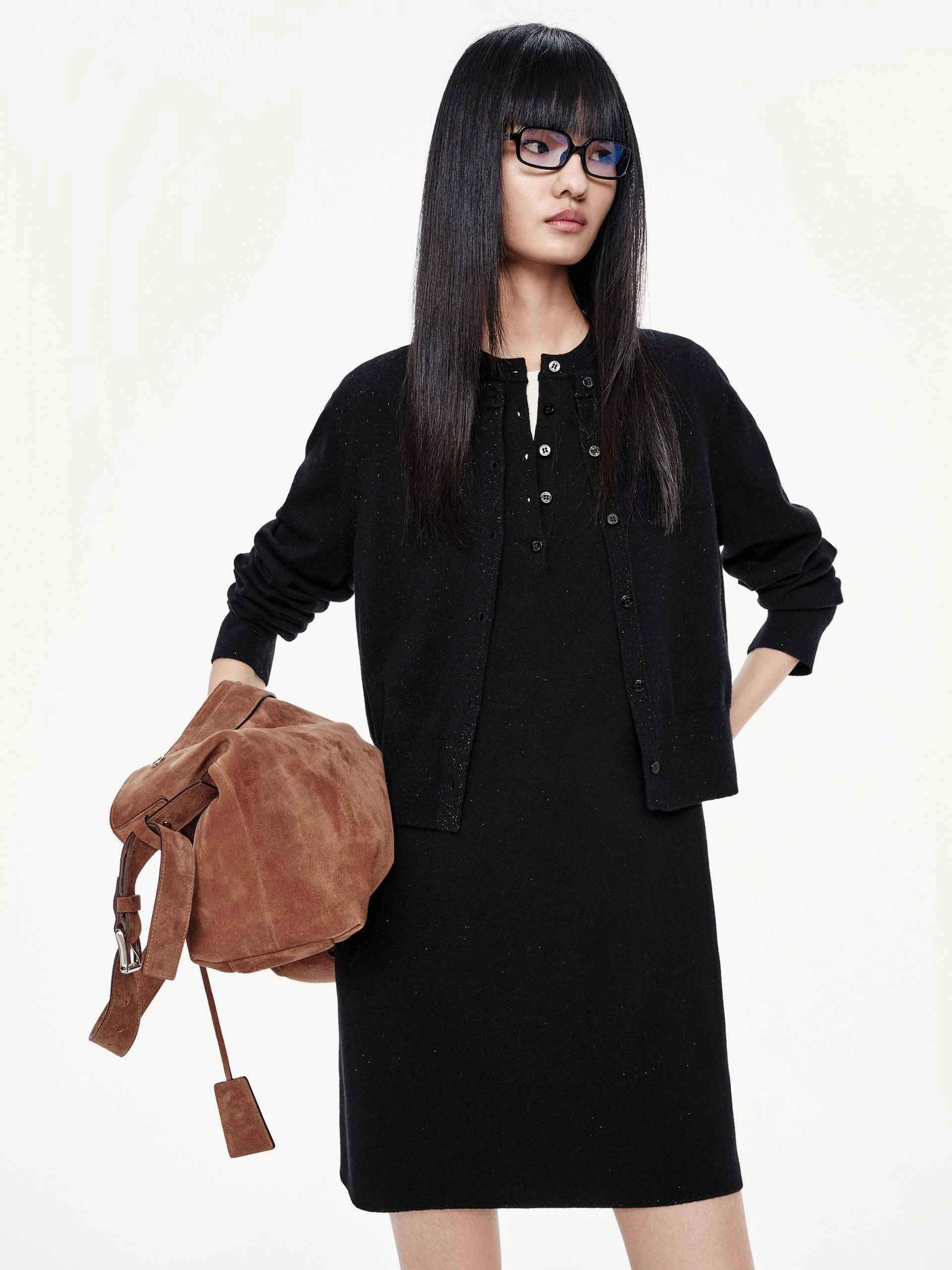 Wool Cardigan Set Dress All Layer