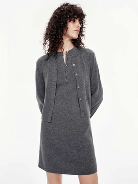 Wool Cardigan Set Dress Tailored Cut