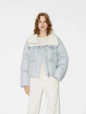 Comfortable Feel Wool Collar Short Down Jacket