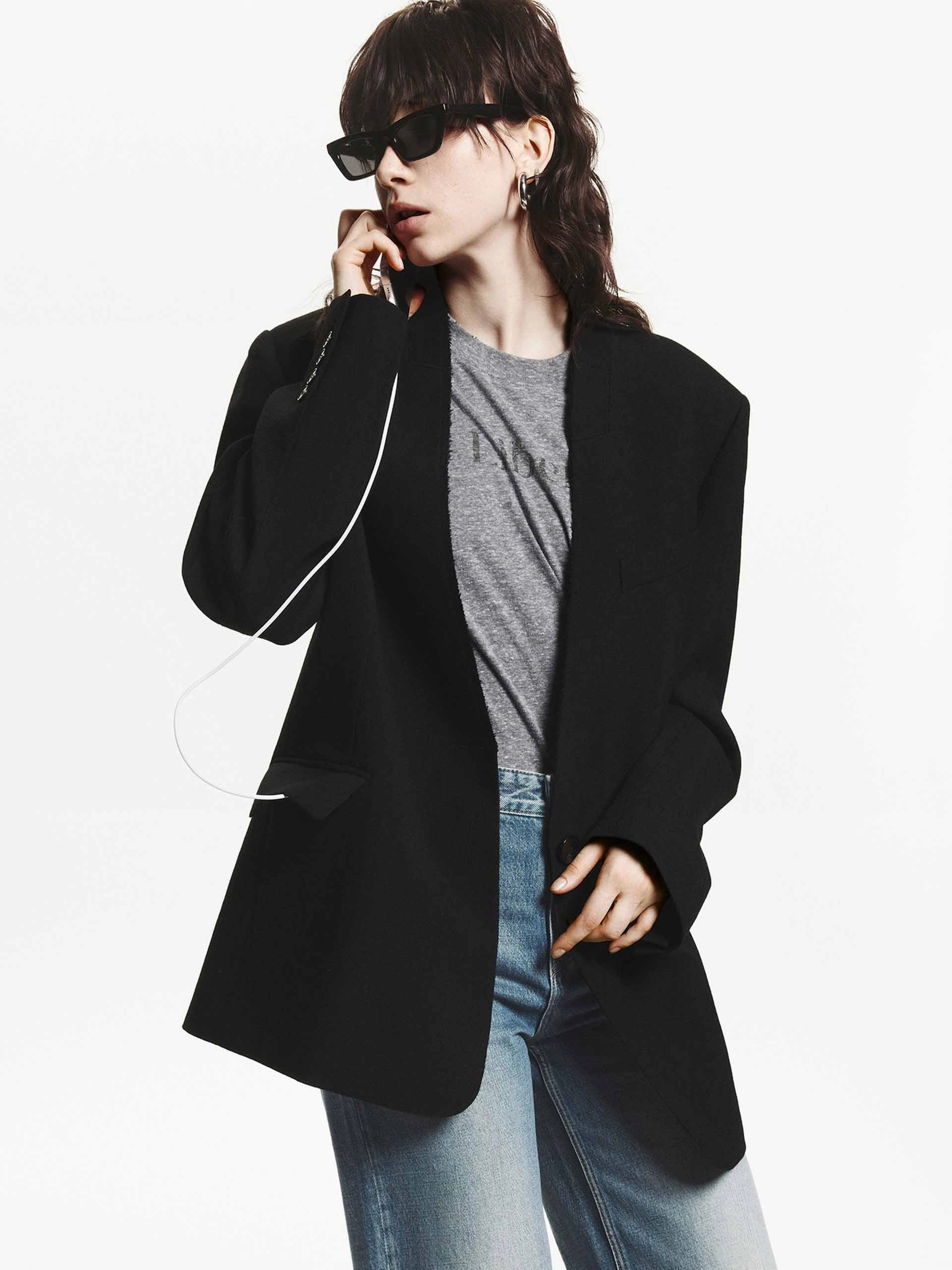 Soft Fleece Interior Waterproof Shell Wool Raw Trim Blazer