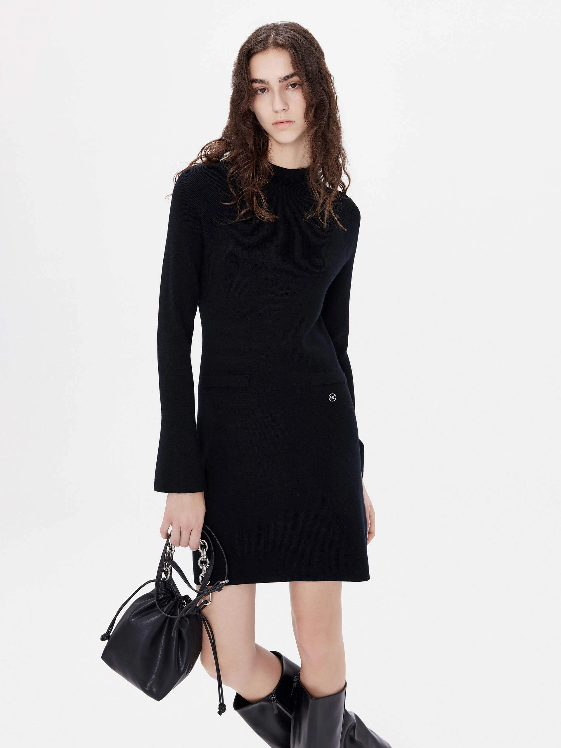 Luxe Mood Wool Turtleneck Dress