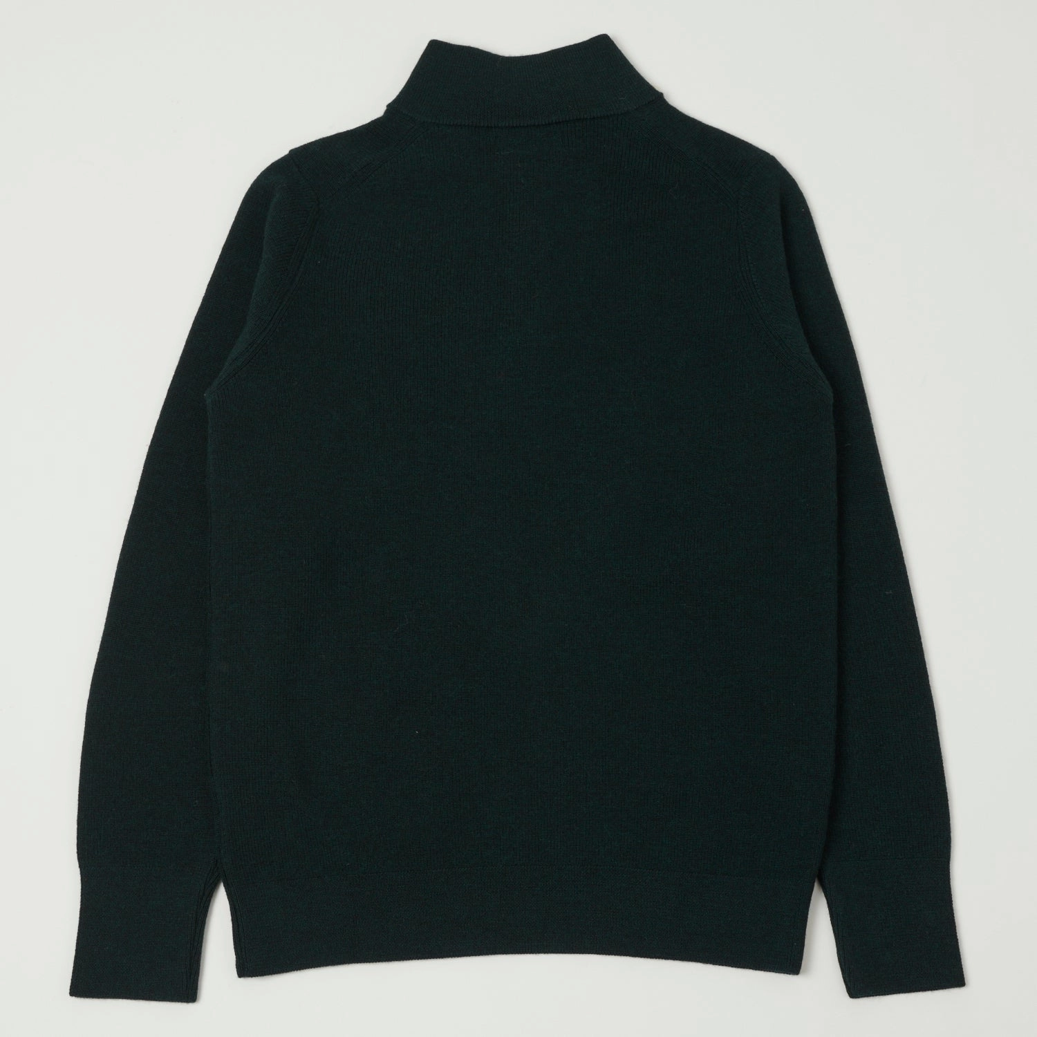 Compact Weave Tagless Label System Merz b. Schwanen 'Good Basics' Merino Wool Quarter Zip Sweater - Dark Teal