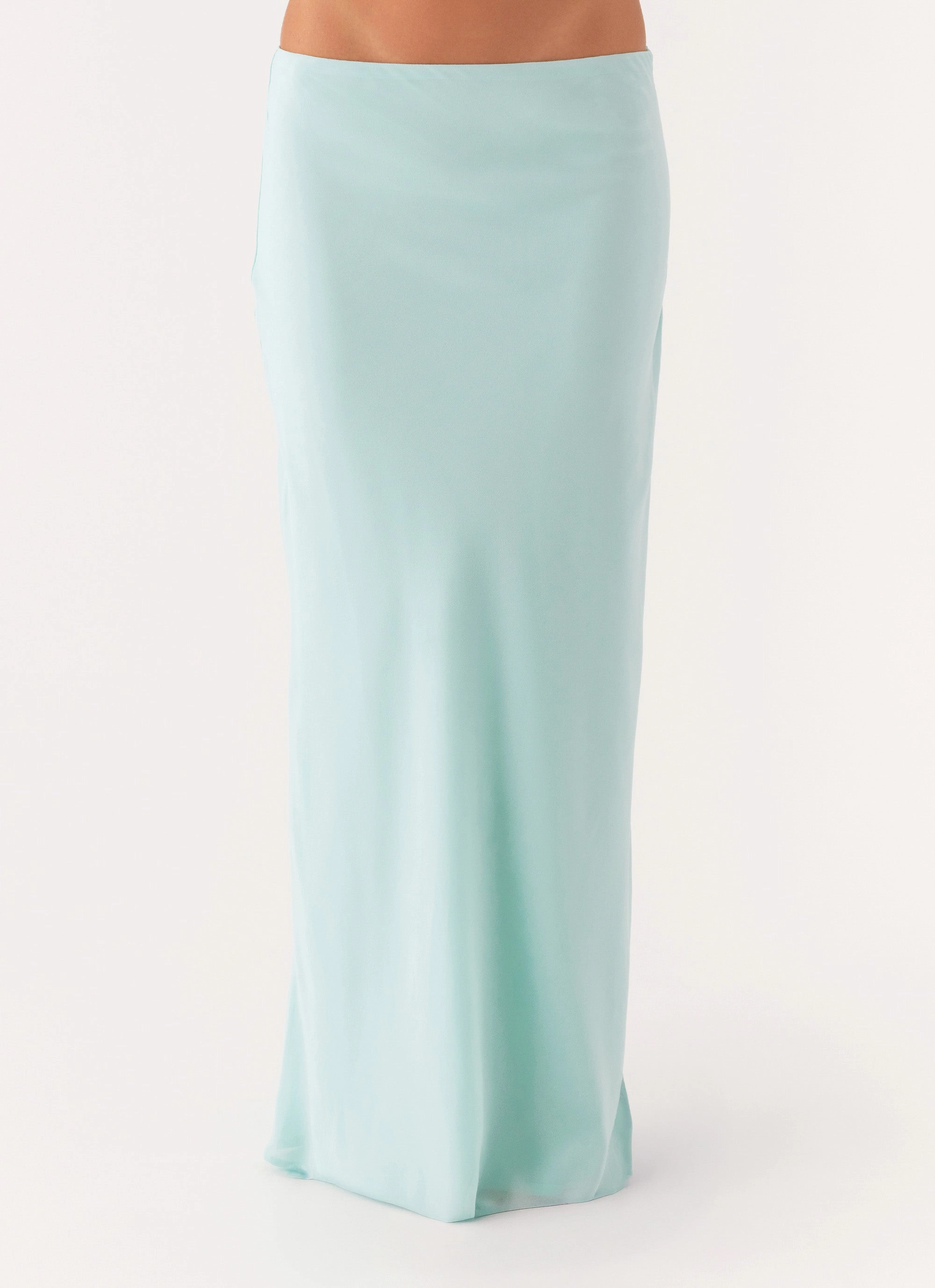Street Style Another Life Chiffon Maxi Skirt - Pale Blue