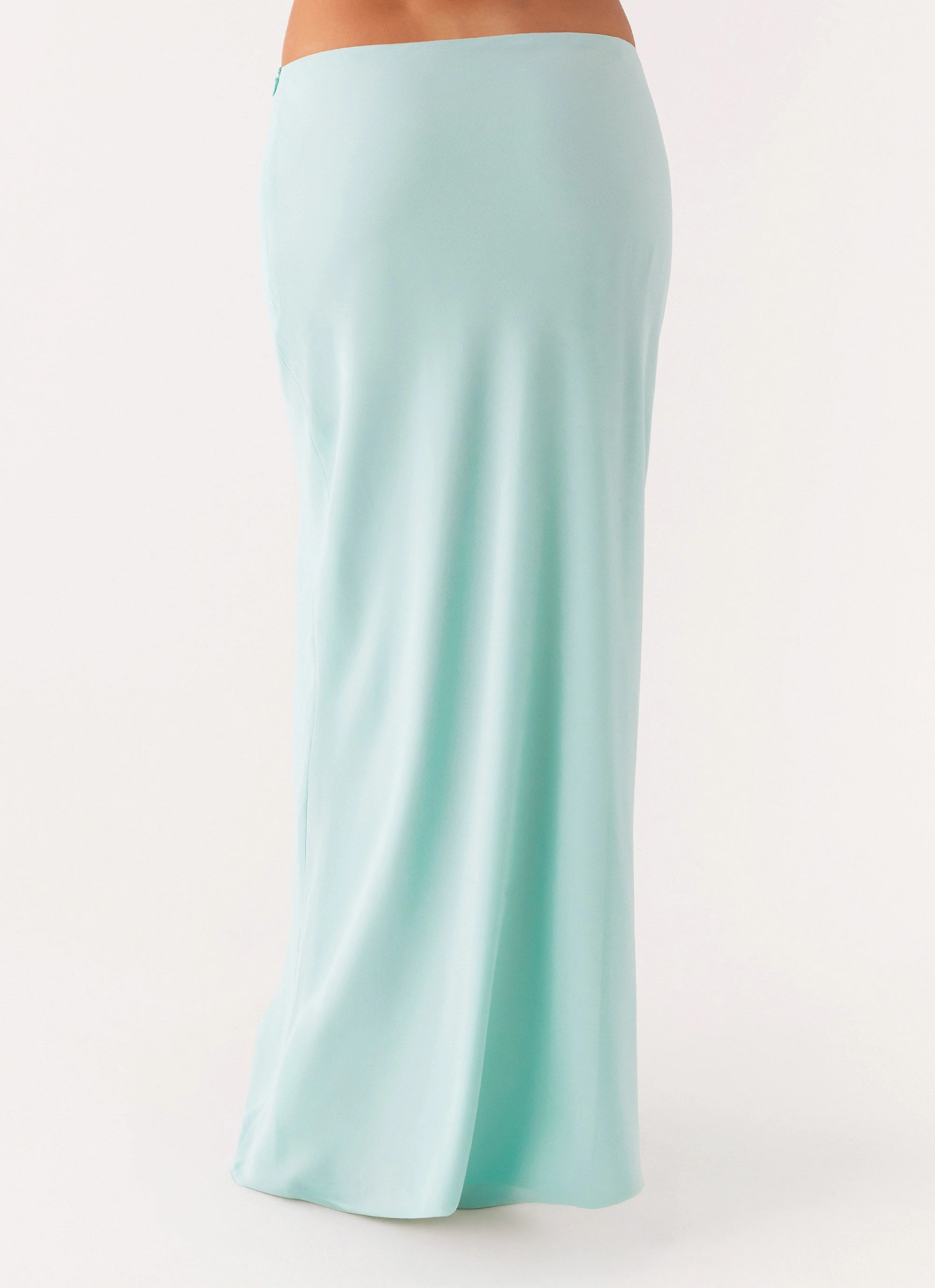 Another Life Chiffon Maxi Skirt - Pale Blue Daily Essential