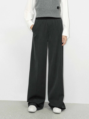 Elasticated Waist Tailored Pants Low-rise style
