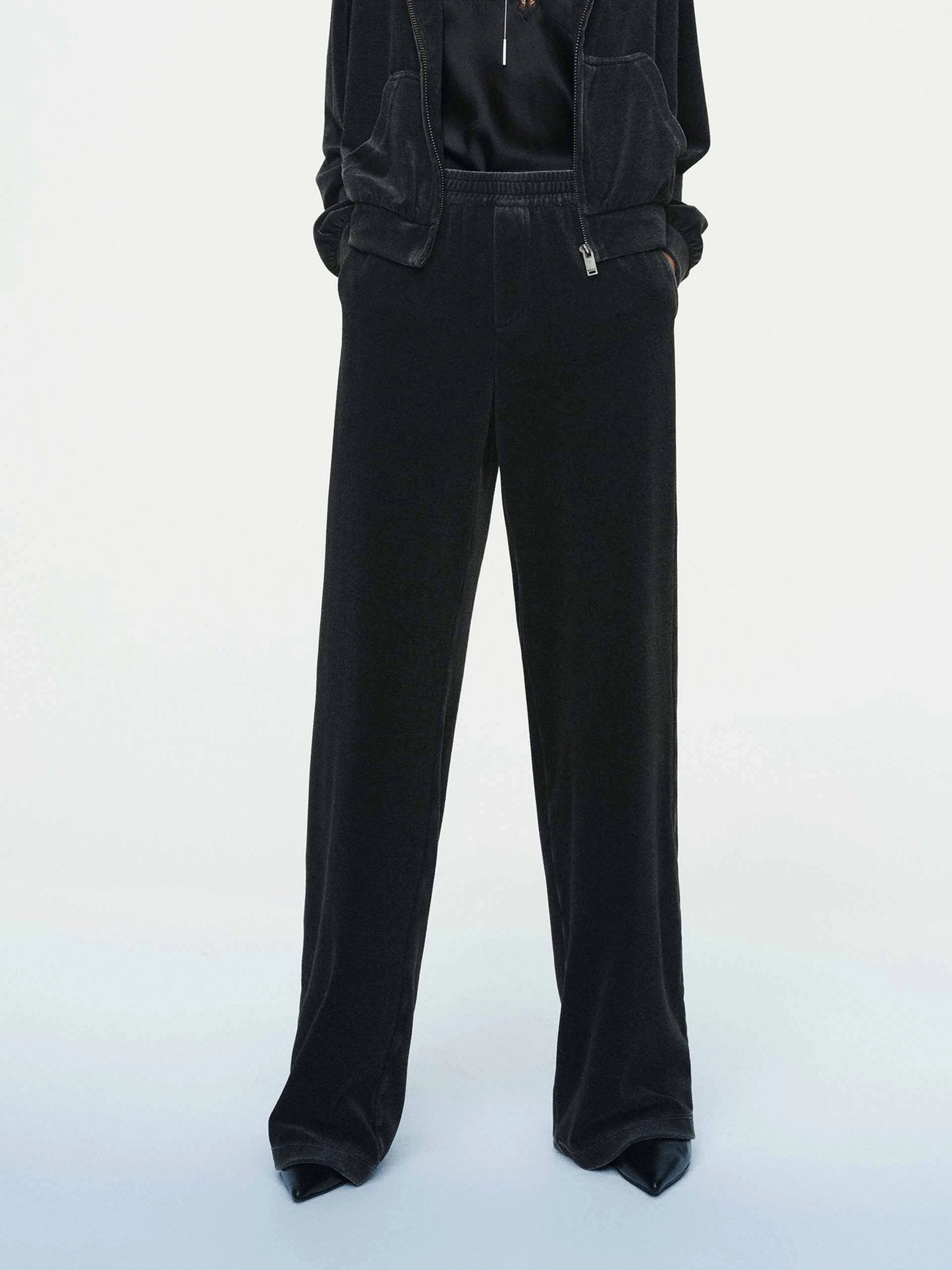 Soft Velvet Straight Trouser Comfort Flex