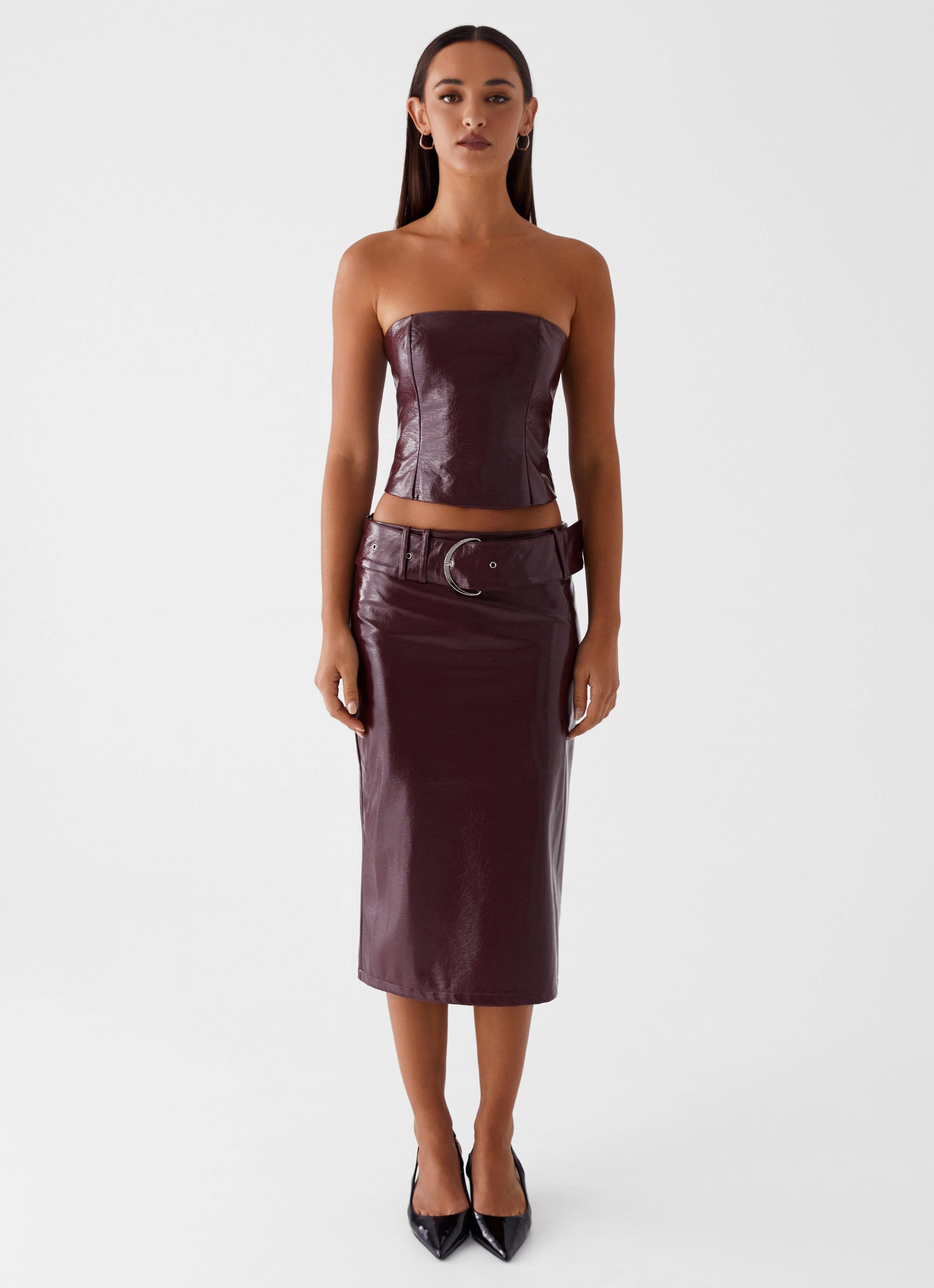 Wynnie Midi Skirt - Cherry Red Daily Essential Material Innovation
