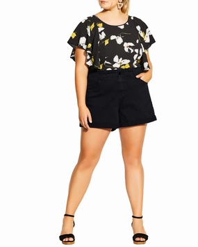 Durable Build Low Effort Xena Ruffle Waist Short | Black