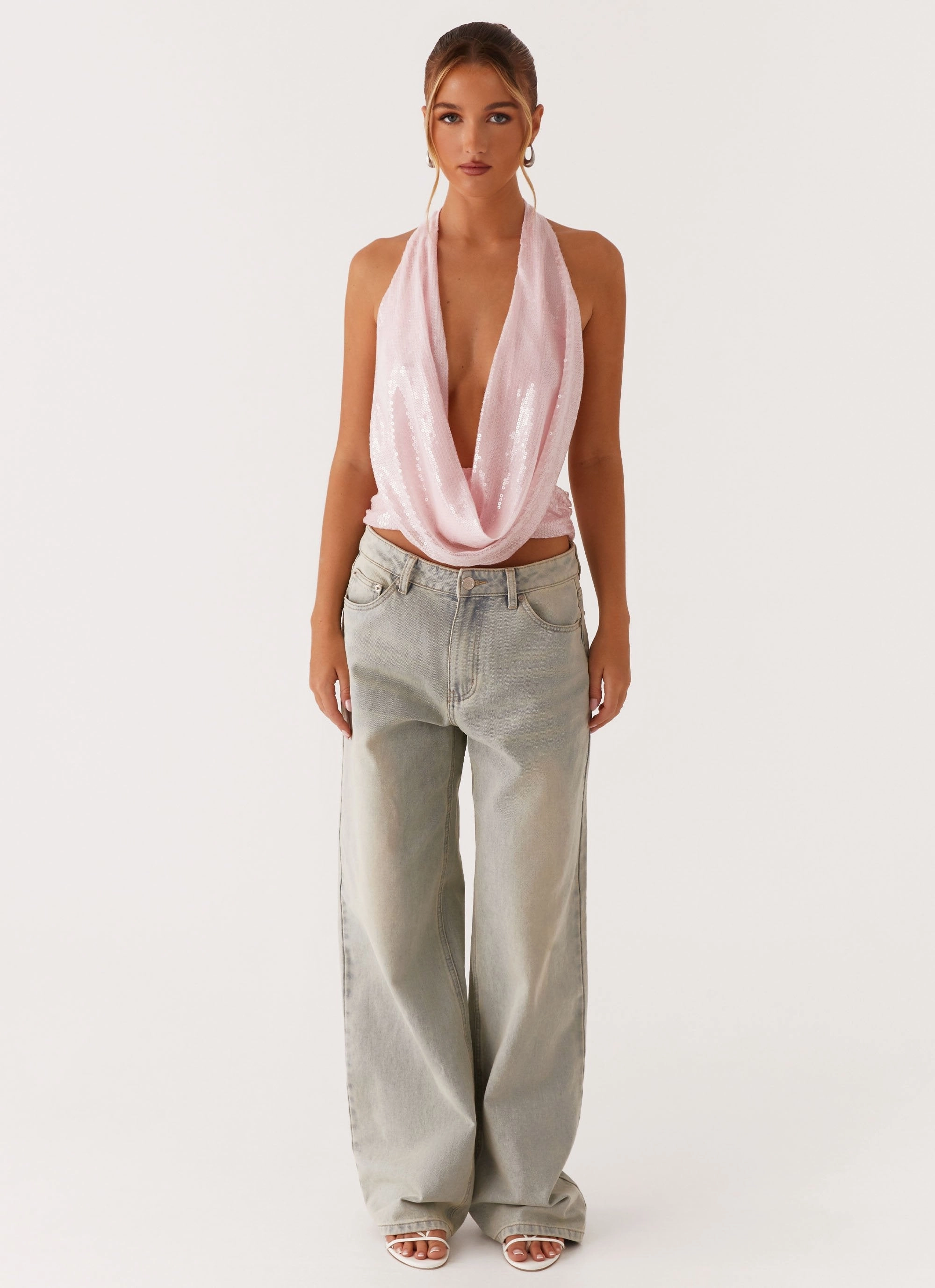 Layer Smooth Sawyer Sequin Top - Pink Sequin