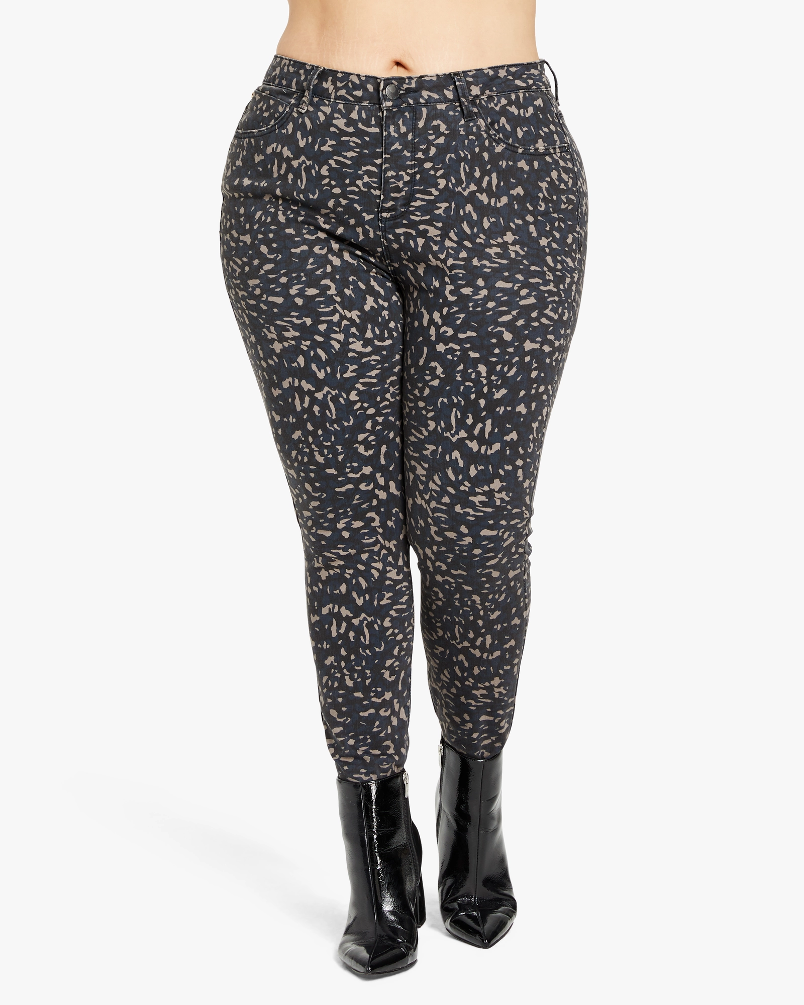 Yeaton Printed Skinny Jean | Navy / Tan Garment Dyed Texture