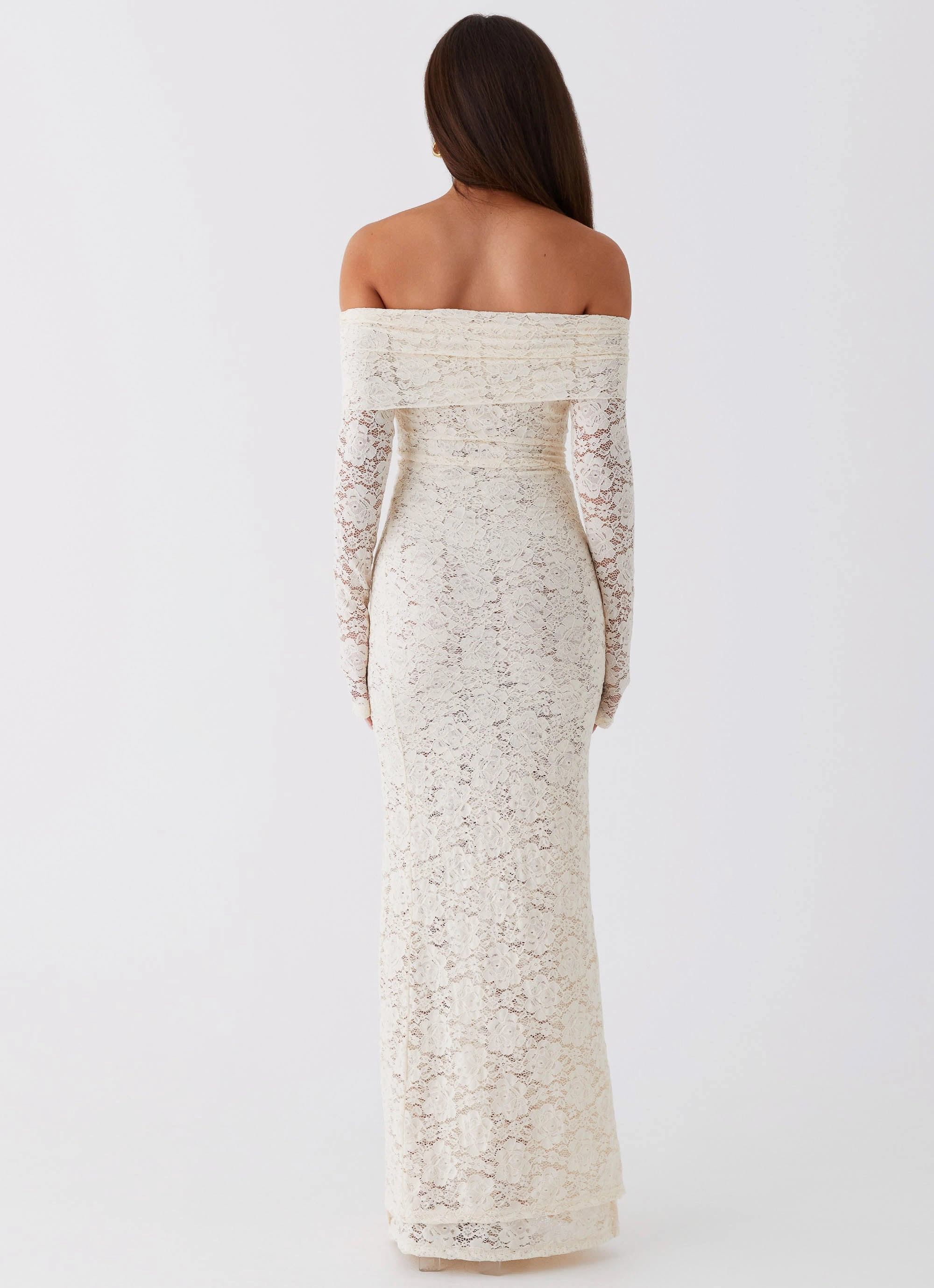 Sleeveless Influencer-Style Yours Always Lace Maxi Dress - Ivory