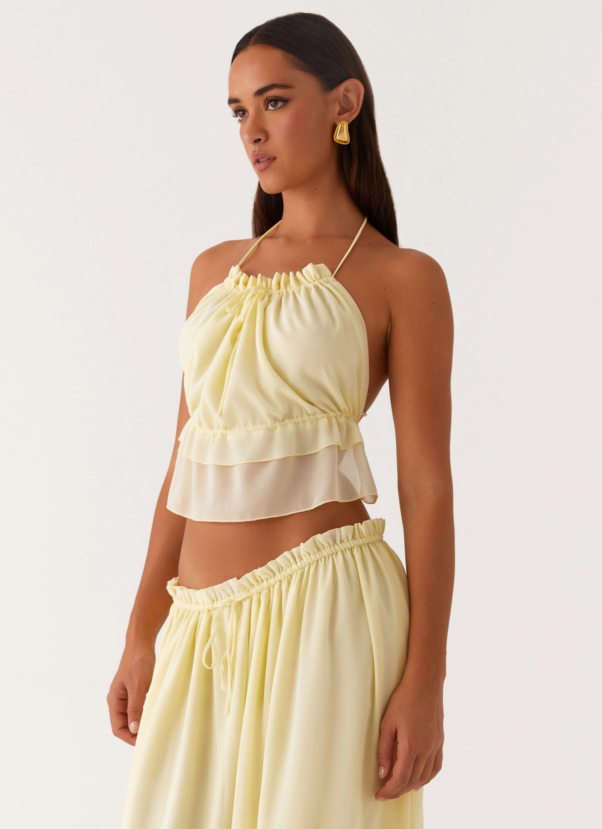 machine washable material Zaya Backless Top - Yellow