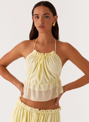 Non Restrictive Cuffs Comfort - prioritized Zaya Backless Top - Yellow