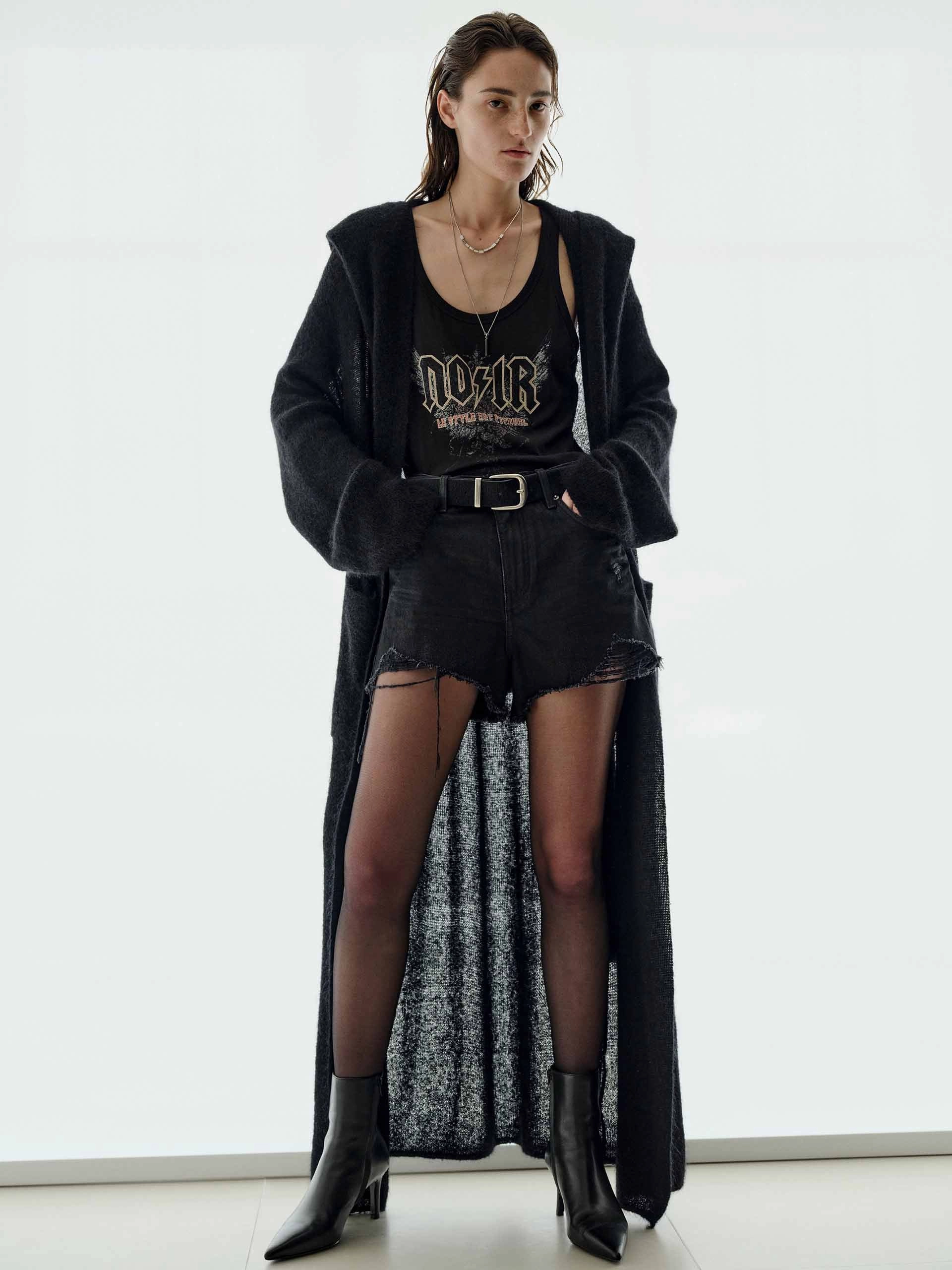 Bonded Seam Reinforcement Sequin Detail Long Cardigan